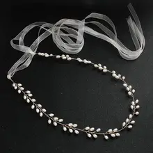 2019 Newest Arrival Gold Color Pearls Wedding Belts and Sashes Alloy Bridal Sash Wedding Dress Accessories for Ladies