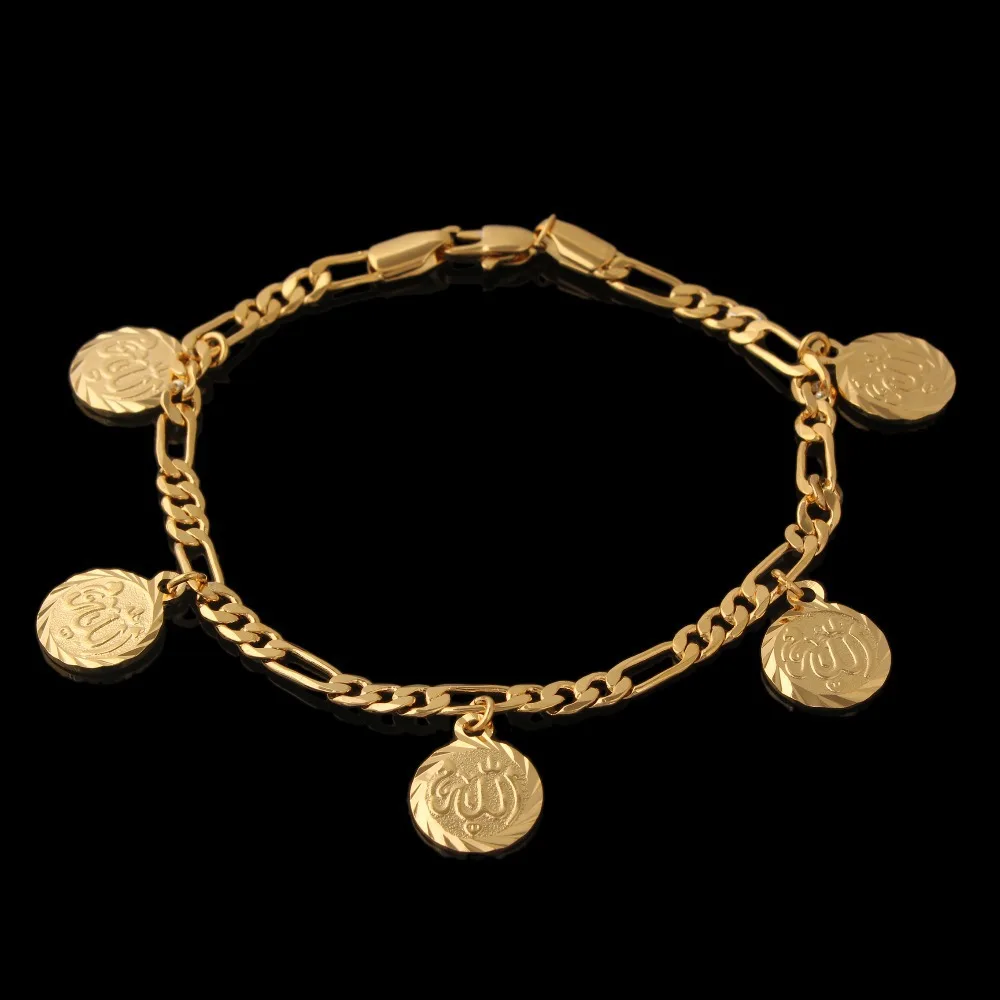 

Gold color allah Bracelets Women Men Gifts Link Chain Bracelets for Muslim