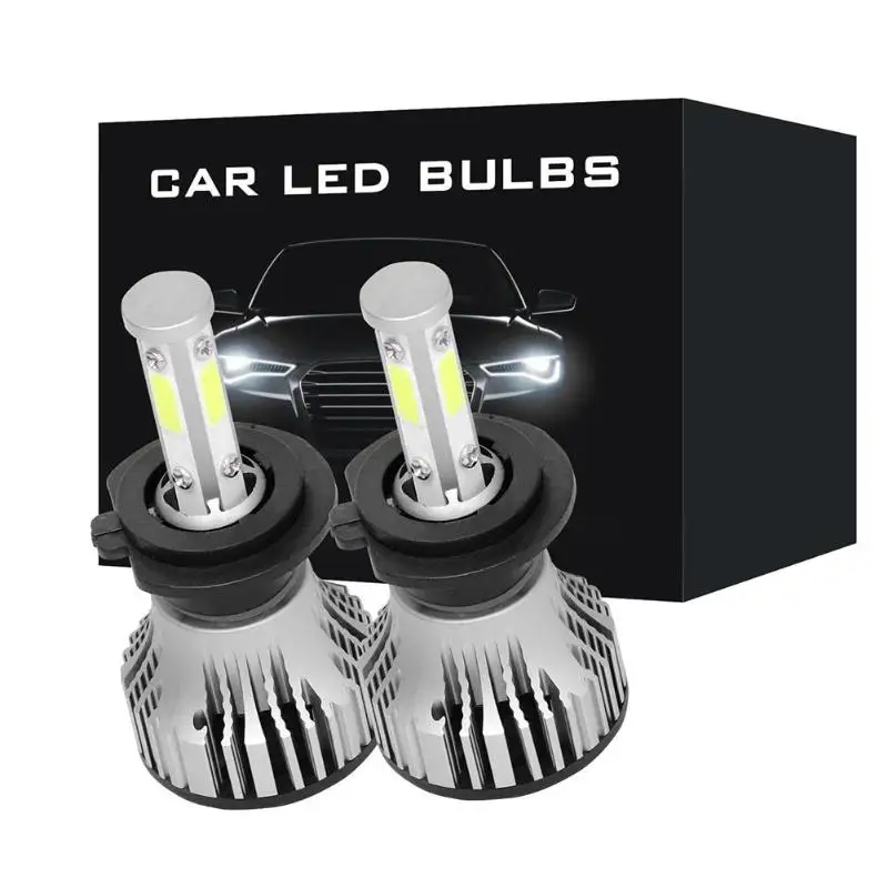 H13/H4/H7/H8/H9/H11/9005/9006/9004/9007/5202 2x4 боковые COB светодиодный лампы для автомобильных фар 52