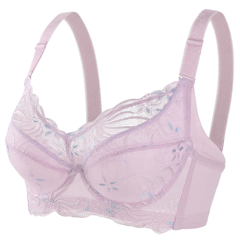 Women's Sheer Lace Full Figure Unlined Minimizer Bra 34 36 38 40 42 44