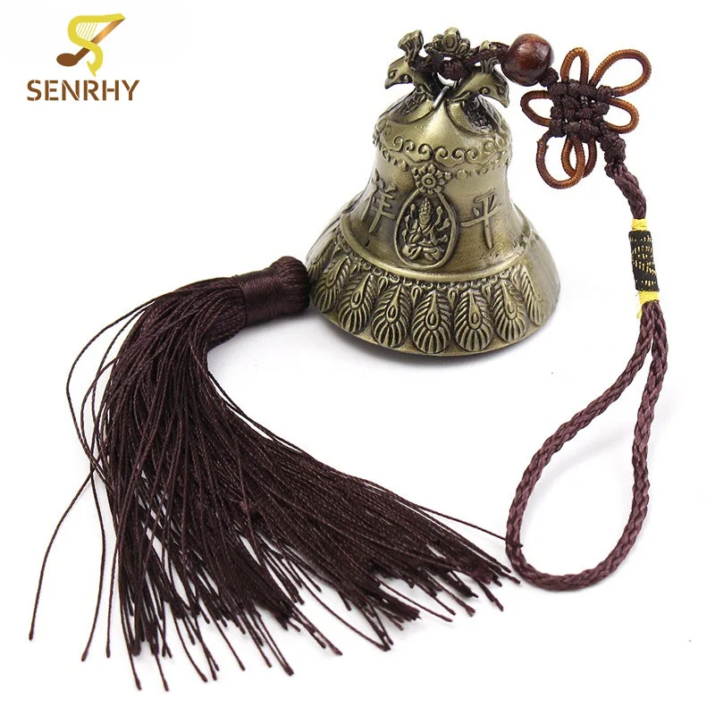 

SENRHY Retro Peacock Pattern Lucky Feng Shui Wind Chime With Tassels Blessing Bell Good Luck Gift Craft Home Car Hanging