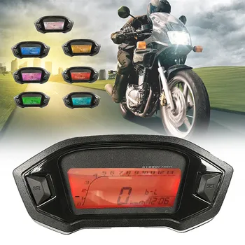 

7 Colors Backlight Universal Motorcycle LCD Digital Speedometer Odometer Motorcycle Odometer Tachometer Gauge 2-4 Cylinder