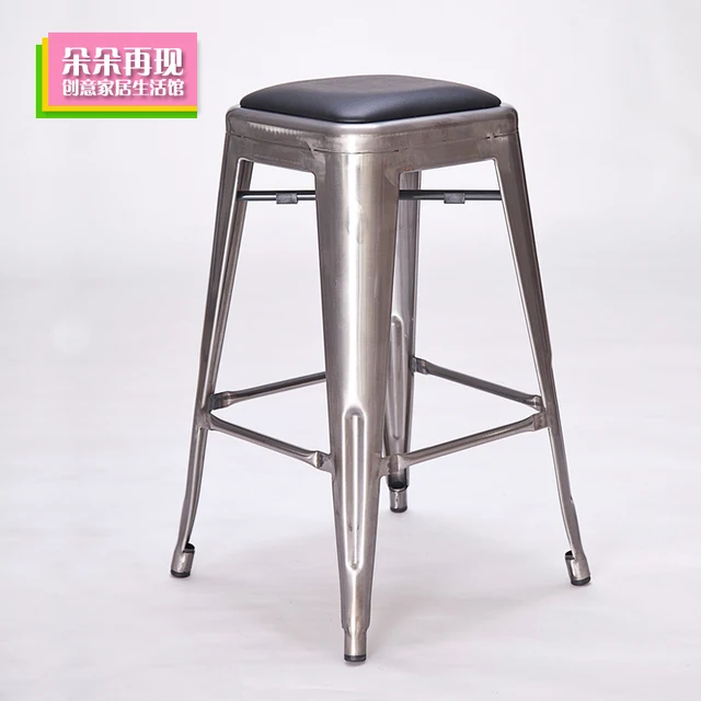 Metal Bar Stool Tall Modern Minimalist Cushion Metal Bar Stool Tall Modern Minimalist Cushion Chair Continental