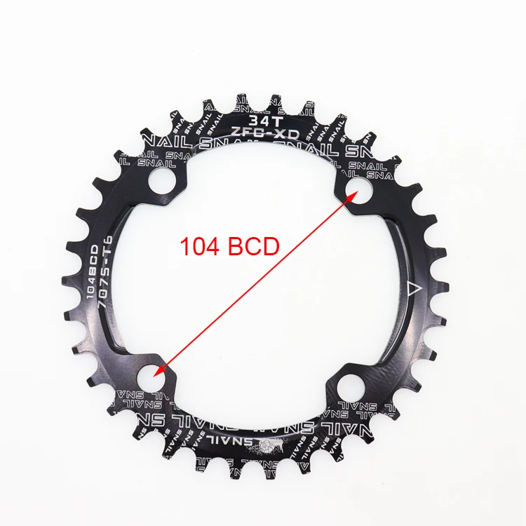 Звездочка 104 BCD круглая 30t 32t 34t 36t 38t 40t 42t 44t 46t 48t 50t 52t зуб однозубная пластина горного велосипеда 104BCD