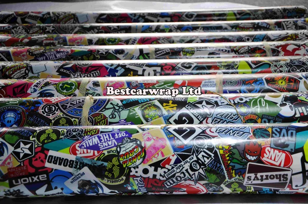 stickerbomb car wrap real Logos JDM Skateboard Snowboard Honda civic graphics (7)