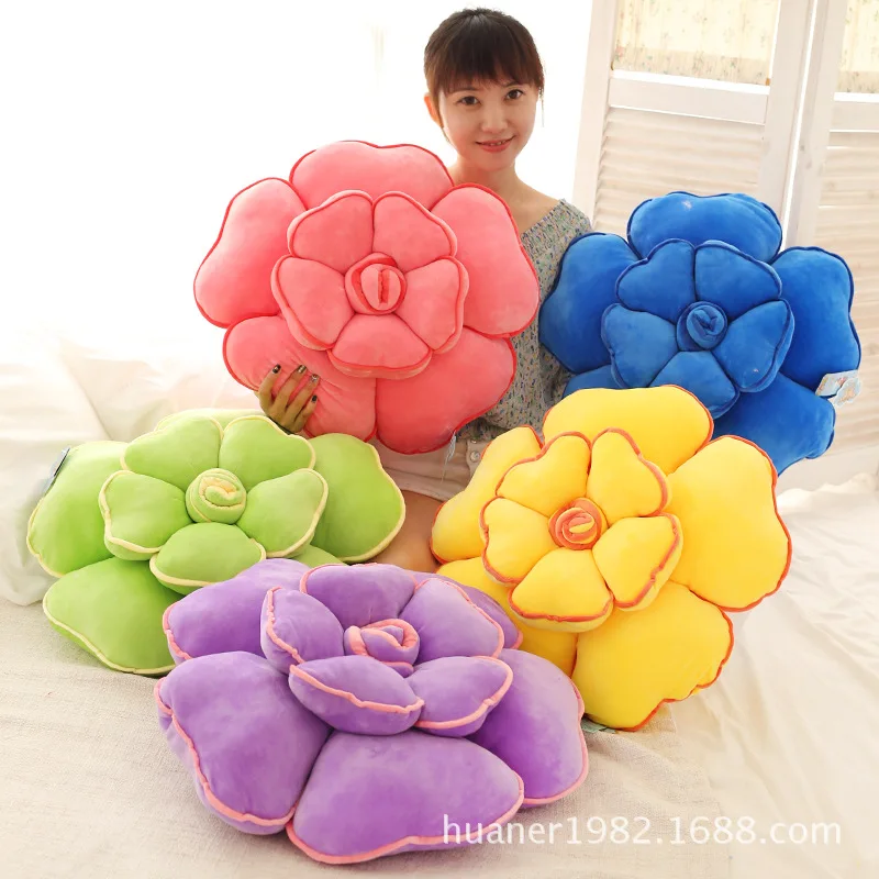 

55cm Color rose flower soft cushion and pillow large rose plush toy doll girls Valentine's Day gift high quality