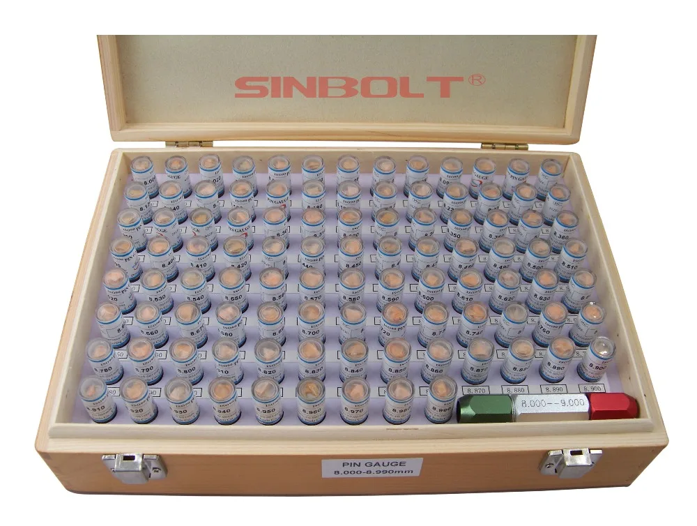 Sinbolt метрический НАБОР КОНЦЕВЫХ калибров, 8,000 мм-8,990 мм, 100 шт+ Ручка датчика, быстрая