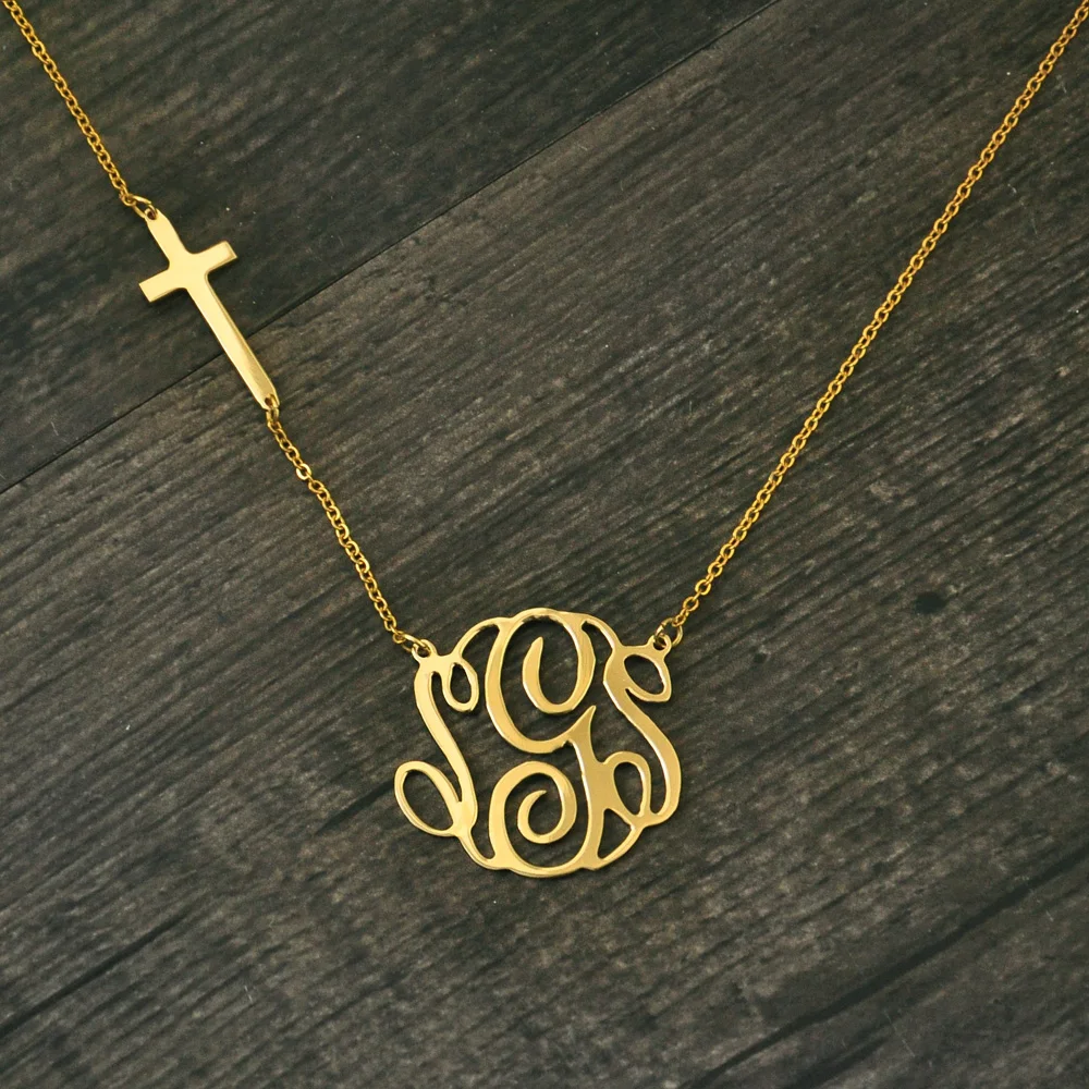 Ожерелье из монограммы с подвеской крестом|necklace pyramid|necklace knotnecklace magnifier |
