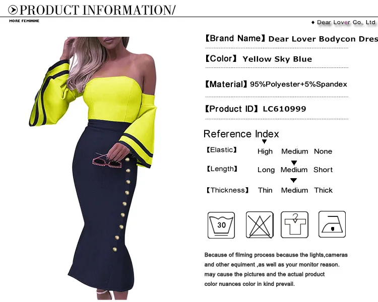 Yellow-Flare-Sleeve-Button-Bodycon-Cocktail-Party-Dress-LC610999-7-31306_