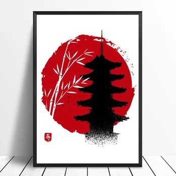 

Bamboo Temple Bridge Canvas Art Japanese Poster Print Wall Art Decor No Frame