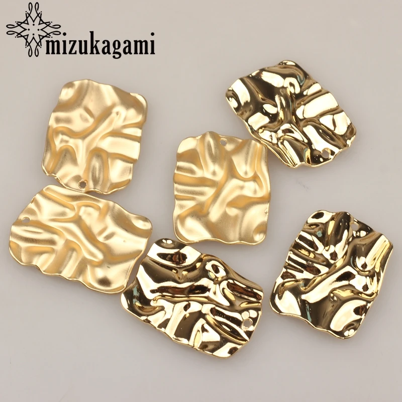 

6pcs/lot 25*35mm Zinc Alloy Gold Distorted Geometric 3D Rectangular Charms For DIY Jewelry Fashion Earrings Making Accessories