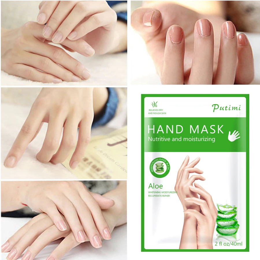 

4Pcs=2Pack Aloe Hand Mask Moisturizing Whitening Mask Cream Soften Hand Skin Care Exfoliating Hands Peeling Mask Spa Gloves