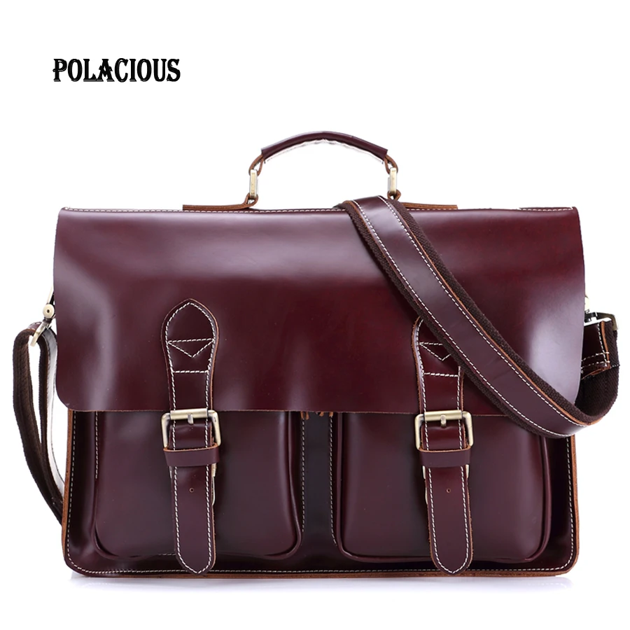 2016 New Fashion Genuine Leather Bag Men Famous Brand Shoulder Bag Messenger Bags Fashion Men's
