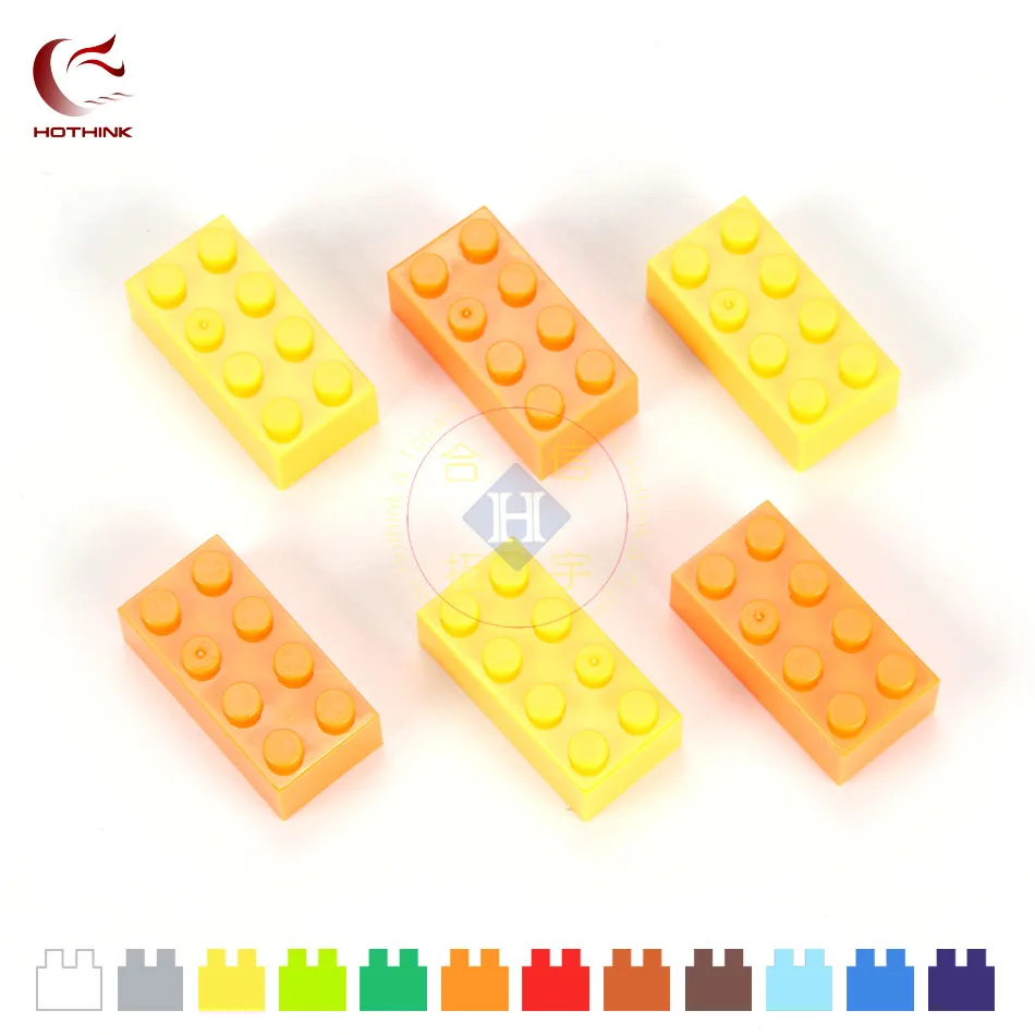 

HOTHINK 100pcs 3 order 2x4 Bricks DIY Enlighten Building Blocks for kids Compatible With Legoes Bulk Accessories