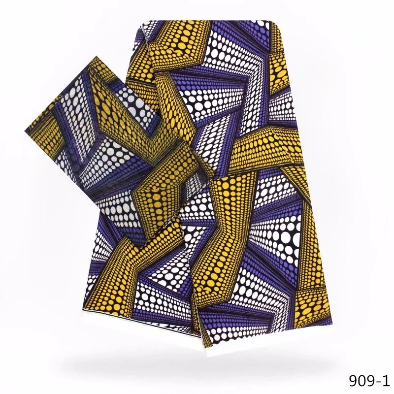 

2019 New Audel Wax Fabric Sewing Silk Satin Chiffon Fabric 4+2 Yards African Wax Prints Ankara Fabric for Party Dress 909