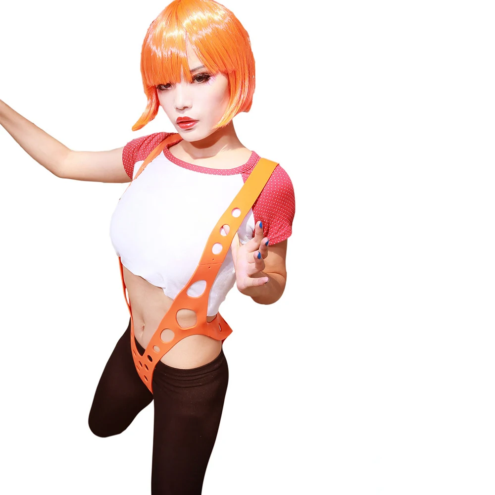 XCOSER Leeloo оранжевый подтяжки из силикагеля ремешок фильм пятая деталь аксессуары для косплея Хэллоуин косплей реквизит для взрослых Лидер продаж