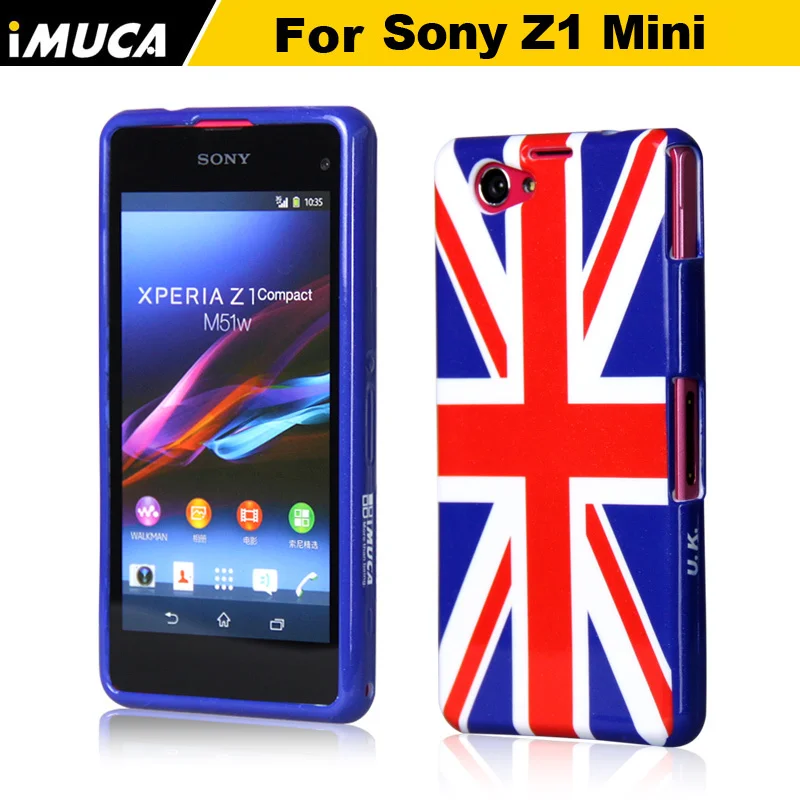 Image IMUCA Prestigio brand unique designer UK flag pattern tpu back case cover for sony_xperia z1 compact z1 mini D5503 phone cases