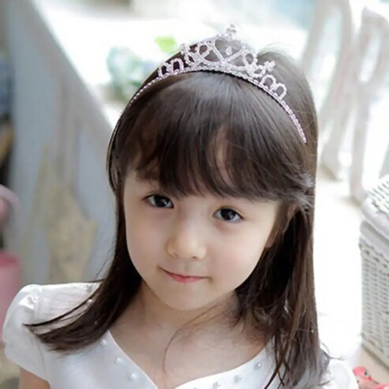 Мода для девочек со стразами Princess Crown повязка Tiara волосы палочки принцесса лента