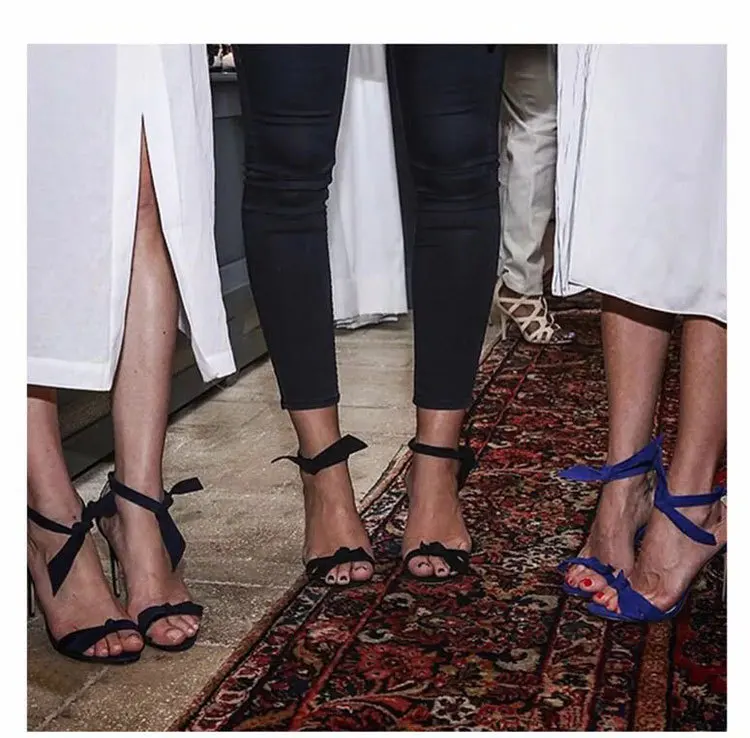 

YX GIRL Sexy Women Sandals Summer Lace Up Women Sandals High Heels Thin Heels Weeding Women Shoes Women's suede strap sandals