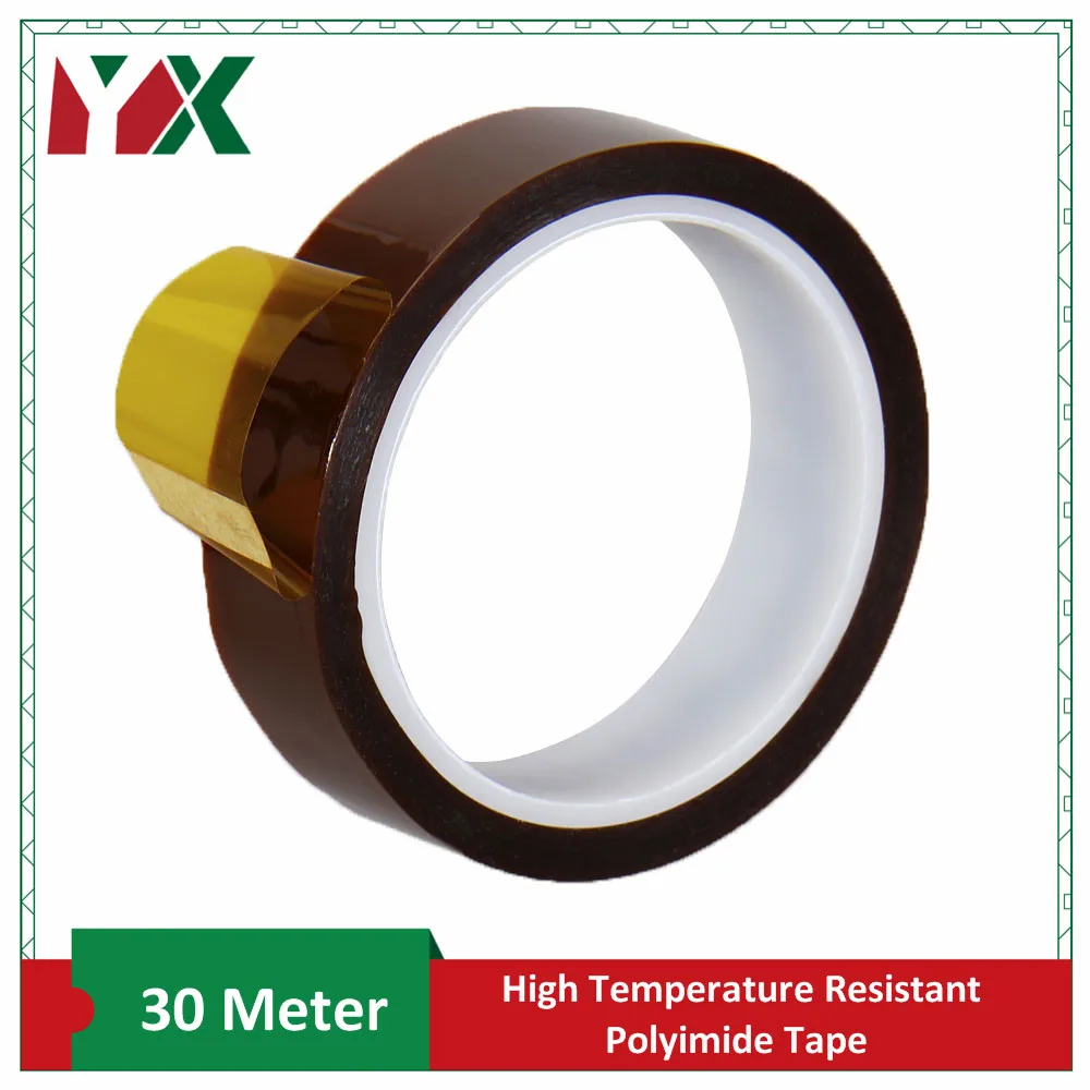 

3pcs 8mmx30Meter High Temperature Resistant Tape Heat Dedicated Adhesive Tape Polyimide Tape For BGA PCB SMT 3D Printer Up to 25
