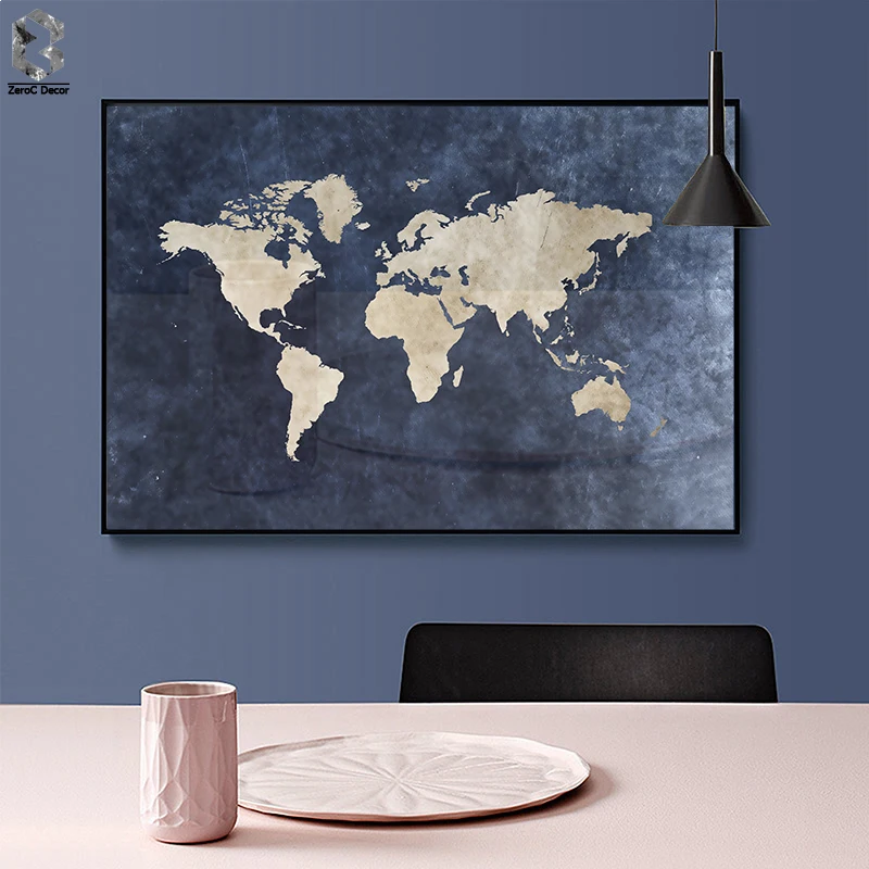 

Nordic Home Decoration Vintage World Map Mordern Posters and Prints Canvas Paintings on The Wall Bedroom Decoration Pictures