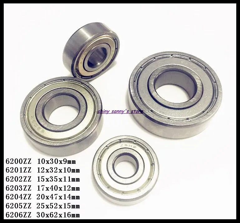 1-3 шт./лот 6200ZZ, 6201ZZ, 6202ZZ, 6203ZZ, 6204ZZ, 6205ZZ Миниатюрный подшипник Глубокий шаровой подшипник абсолютно