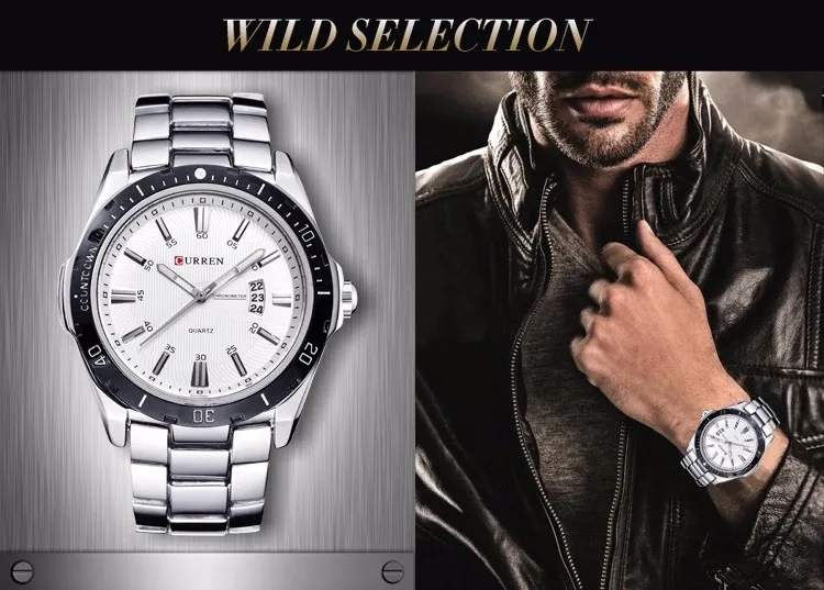 Top Luxury Brand CURREN Men Fashion Casual Business Watches Men's Quartz Clock Male stainless steel Strap Wrist Watch Relogio