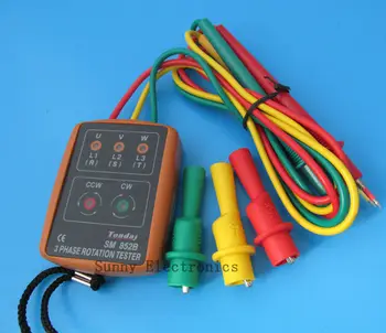 

3 Phase Rotation Tester Indicator Detector Meter LED + Buzzer SM852B