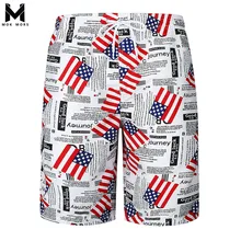 Летние мужские новые американские флаги повседневные напечатанные мужские хлопчатобумажные шорты пляжные модные брендовые повседневные эластичные мужские шорты с низкой талией