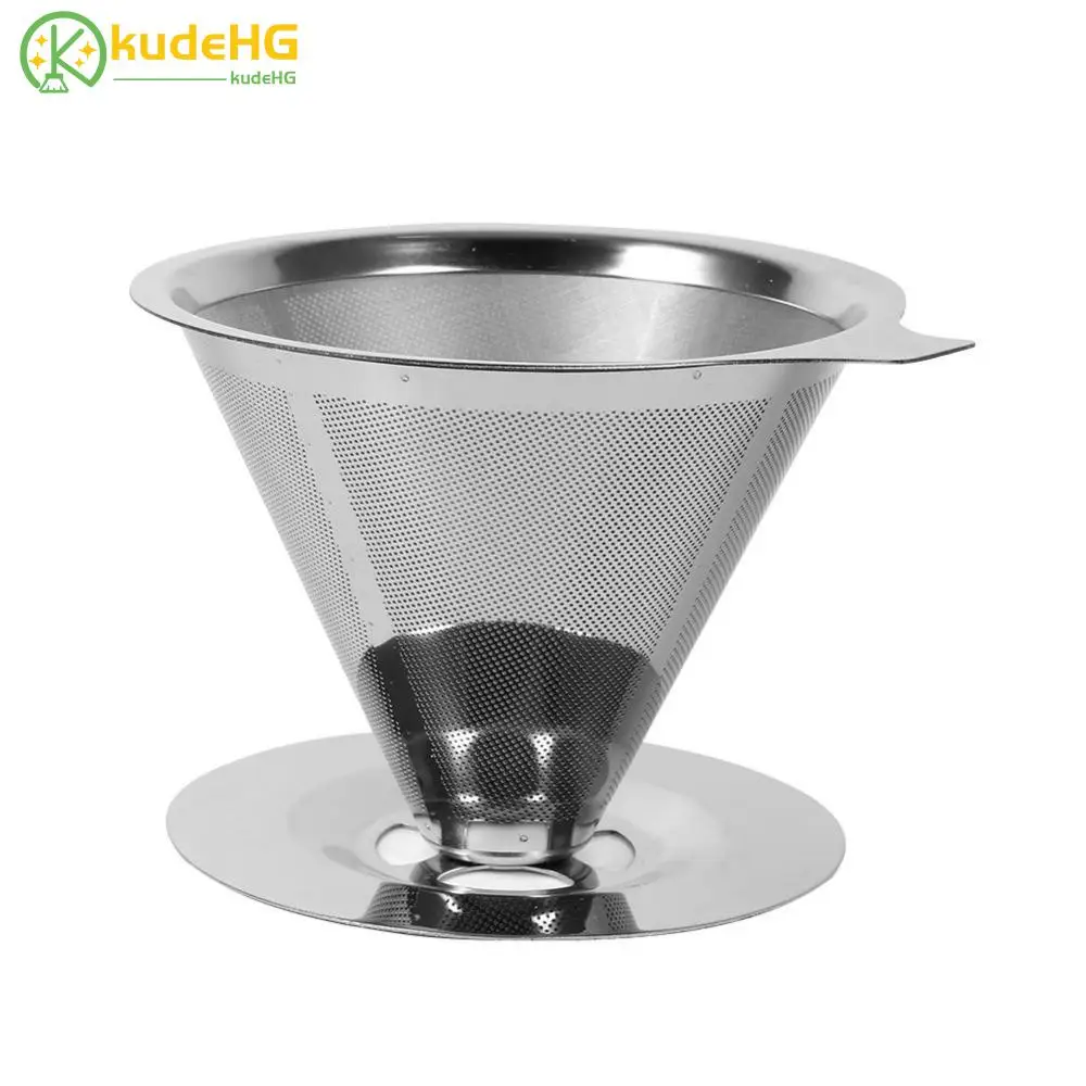 

Stainless Steel Coffee Filter Holder Pour Over Coffees Dripper Mesh Reusable Coffee Tea Filter w Cup Stand 99mm/115mm/125mm 8446