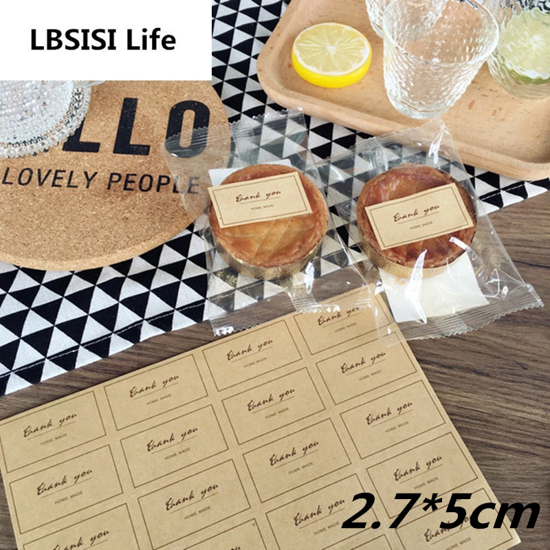 

100PCS 2.7x5cm Thank You Home Made Sticker Cookie Bag Labels Creative Paper Seal Adhesive Decorative Custom Stickers