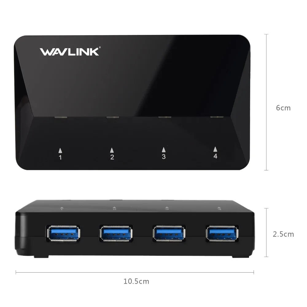 WavLink 4-Порты и разъёмы USB3.0 концентратор сверхскорости компактный концентратор адаптер USB хаб+ смарт-устройство для быстрой зарядки до 5 Гбит/с Портативный для Mac ноутбук планшет