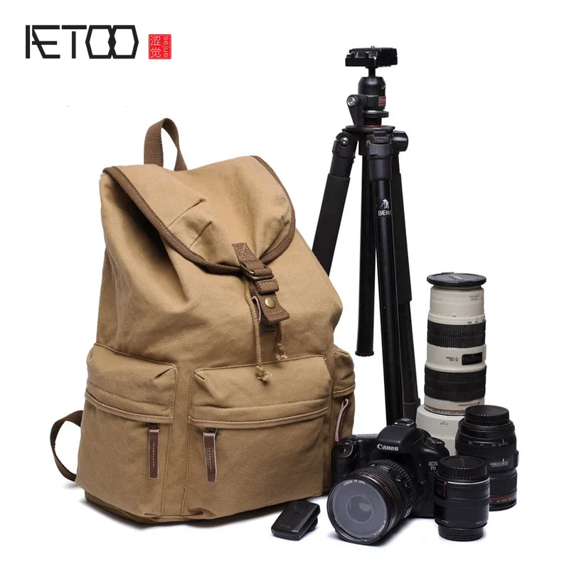 

AETOO Shoulder Photography Package Casual retro anti - theft fashion travel canvas bag