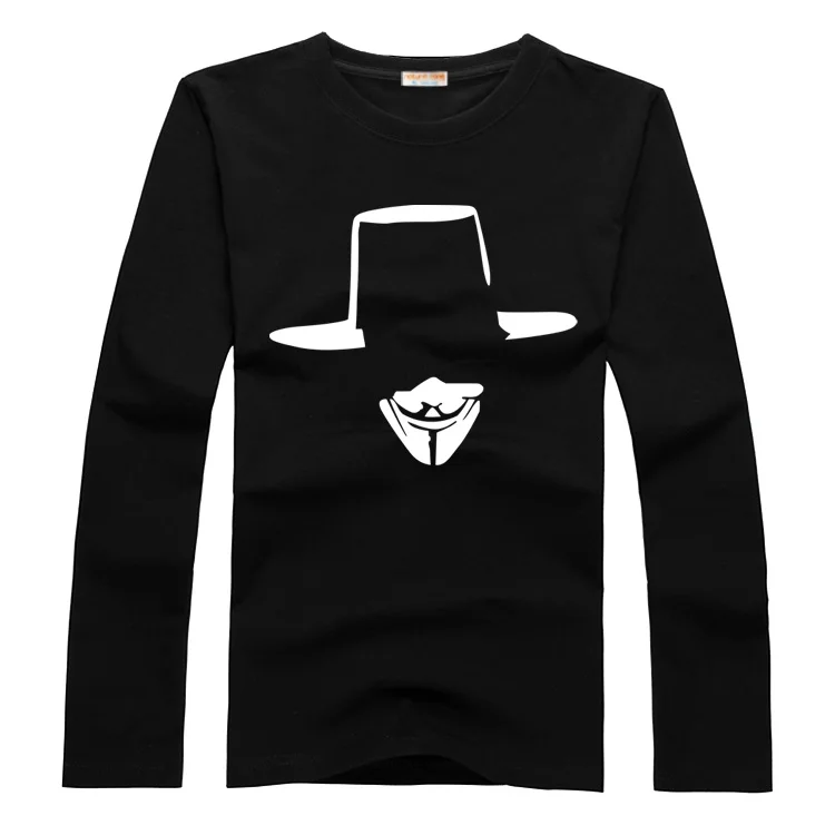 [XHTWCY]นิยมสไตล์ตลกฟาโรห์อาฆาตเสื้อยืดV for Vendettaหน้ากากเสื้อยืดผู้ชายออกแบบที่ไม่ซ้ำกันแขนยาวรอ...