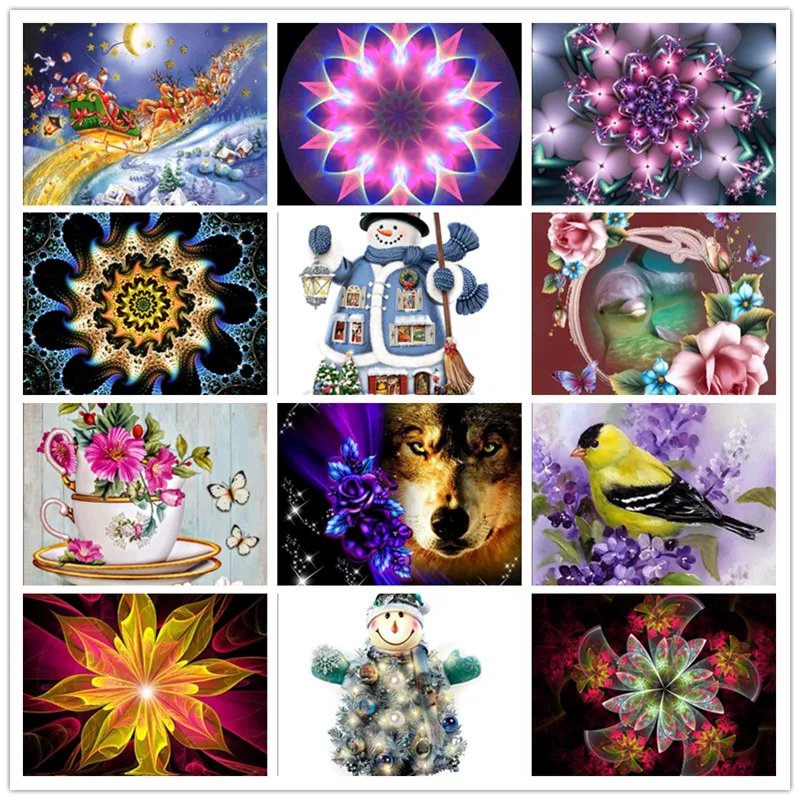 

5D DIY Diamond Painting Flower Animal Pattern Round Diamond Cross Stitch Part Round Diamond Embroidery