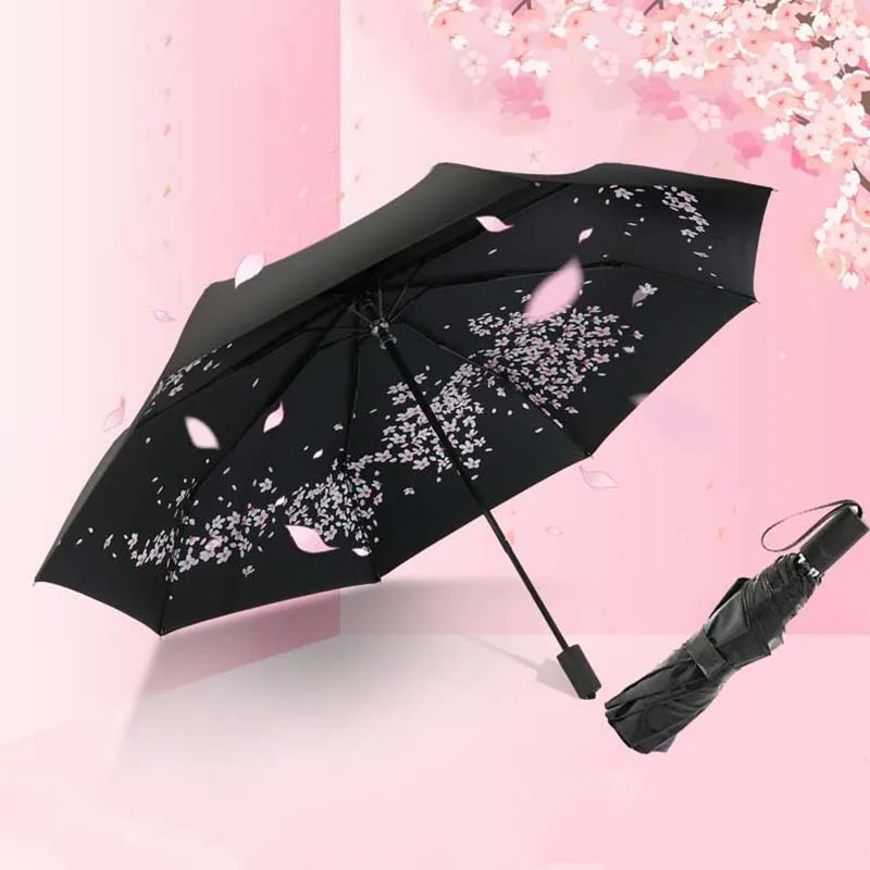 

Adult Three- Folding Umbrella Rain Women Umbrella Corporation Aluminum Sun protection Anti-UV Five-folding Umbrella Female