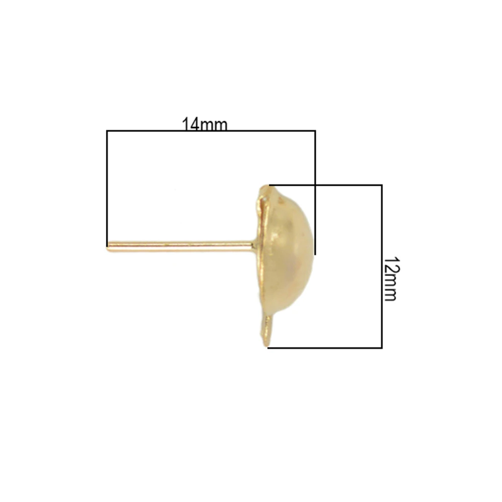 100 Pieces 8 mm Half Ball Earring Ear Stud Pin with 1 mm Closed Loop DIY Earring Findings Making 14 X12 Mm