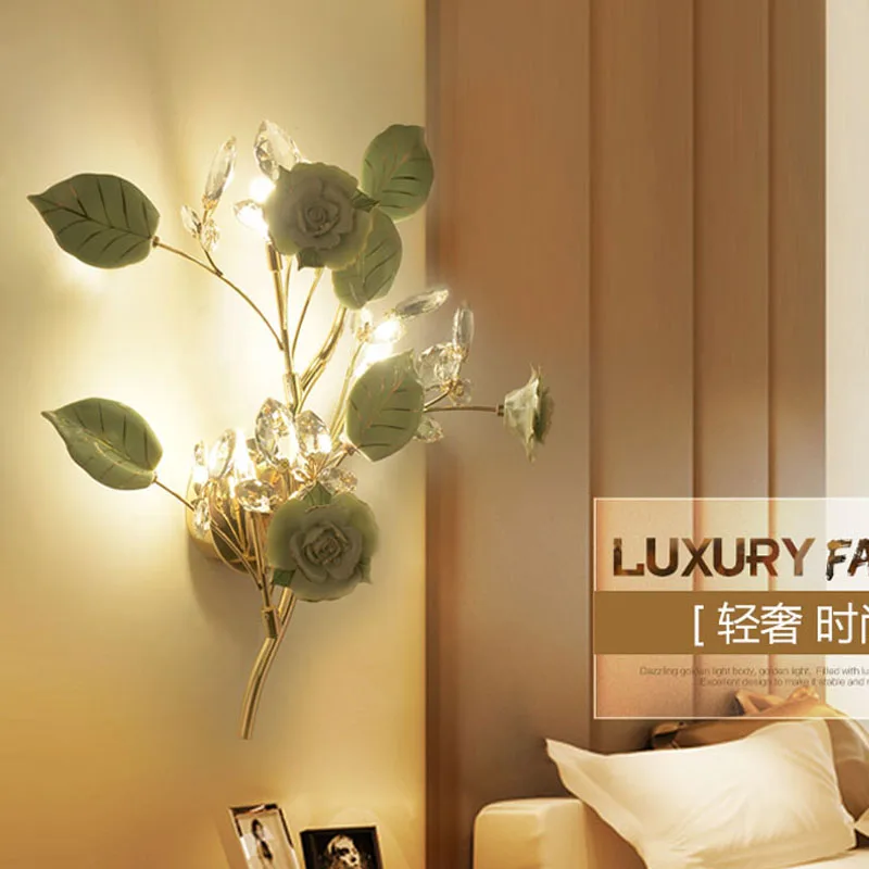 

led Wall Light Creative Crystal Bedroom Bedside Sconces Aisle Stair Lamp Hotel Restaurant Bar Cafe Lamps Mirror Front Sconce led