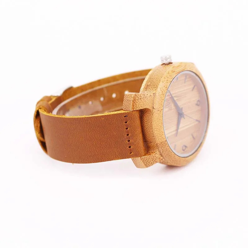 brown digital bamboo wood leather men watches(13)
