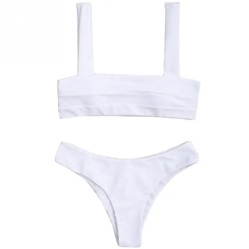 

Women Sexy Bandage Solid Color Bikini Set Padded Vest Bra Swimsuit Bathing Suit Swimwear