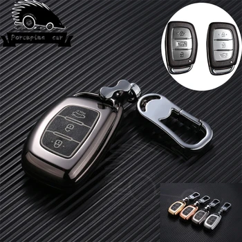 

Zinc alloy leather key case car key cover for Hyundai i10 i20 i30 HB20 IX25 IX35 IX45 high quality smart key Car styling