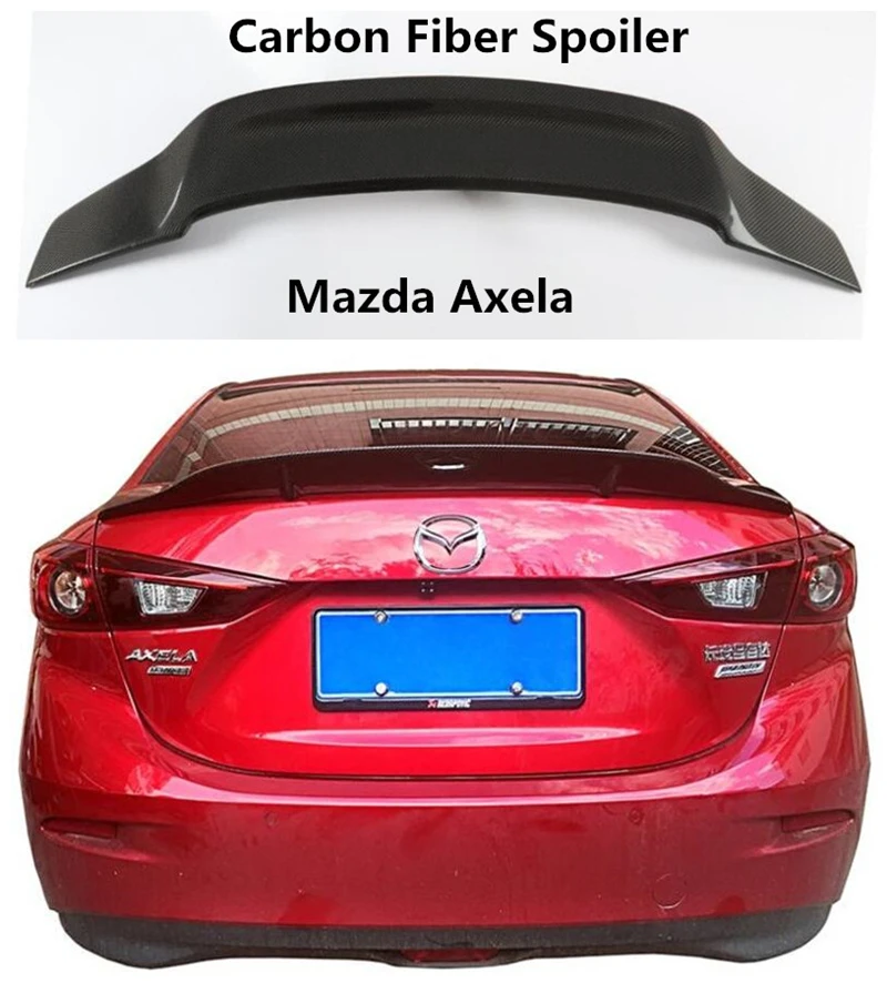Carbon Fiber Spoiler For Mazda Axela 2014 2015 2016 2017 2018 2019 High Quality Spoilers Auto Accessories By EMS | Автомобили и