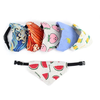 

Adjustable Dog Neckerchief Pet Dog Collar Puppy Cat Scarf Collar Cute Soft Tie Collar Pet Accessories Summer Style