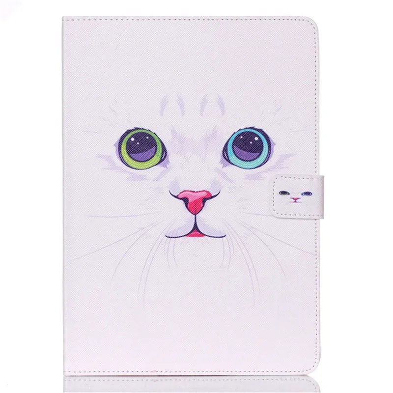 Stand Flip PU Leather For iPad Air 2 Case For iPad 6 Fashion Luxury Cuet White Cat Folio Magnetic Smart Tablet 9.7 Case Cover  (13)