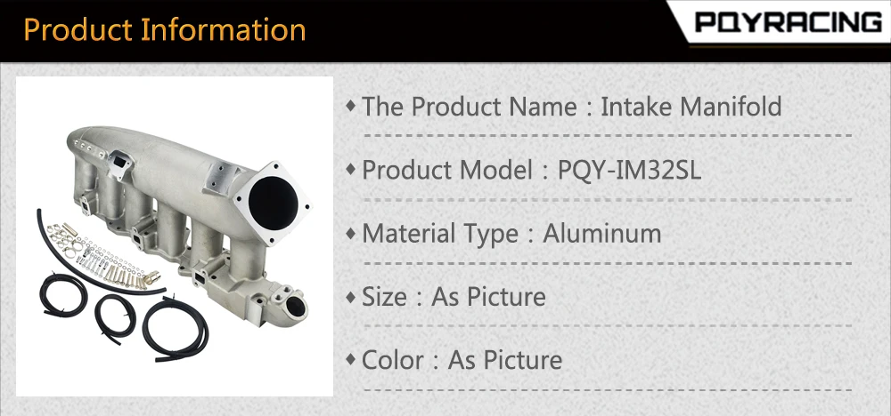 PQY-литой Алюминий впускной коллектор для Nissan 240SX RB25det RB25 Skyline R32 R33 R34 1989-1998 PQY-IM32SL