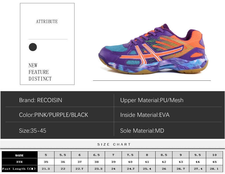 2019 New Sneakers Men Volleyball Shoes Unisex Light Sports Breathable Badminton Shoes Women Sneakers Wear-resistant (2)