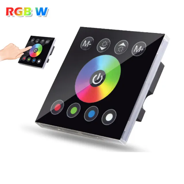 DC12V 4A*4CH Black Tempered Glass Panel Digital Touch Screen Dimmer