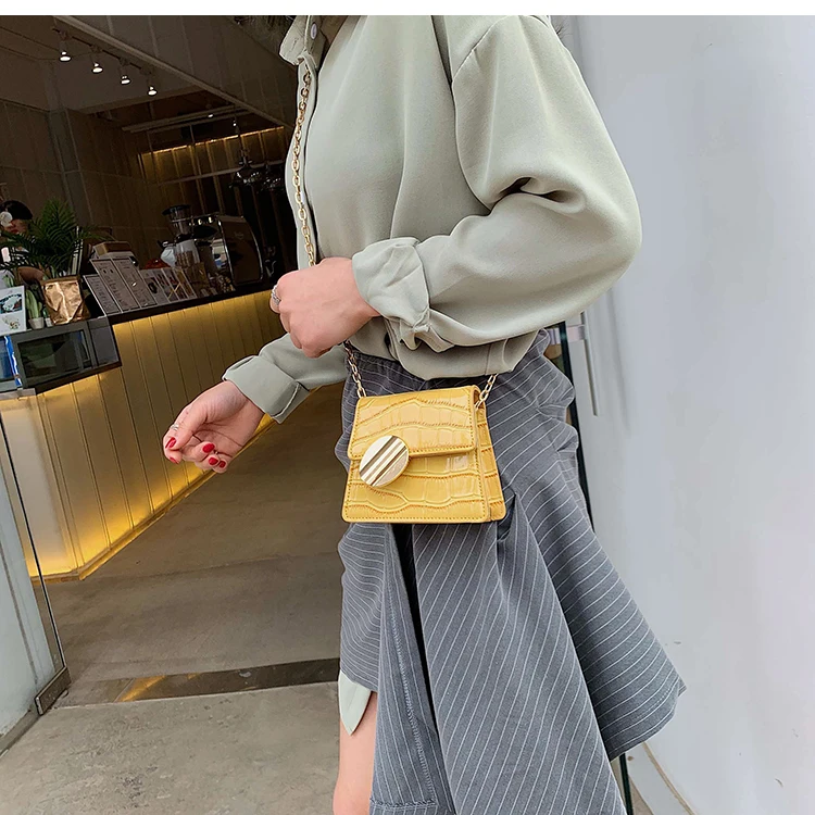 Модная новая сумка-тоут, качественная кожаная женская дизайнерская сумка с крокодиловым узором, на цепочке, сумка через плечо, Bolsos Mujer