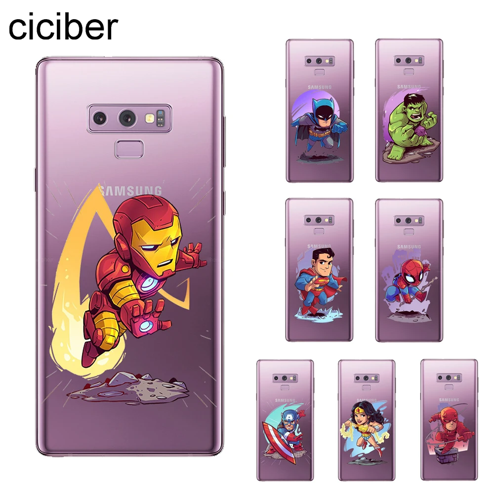

ciciber Marvel DC Iron Man Cover For Samsung Galaxy Note 9 Case 8 5 4 3 Phone Cases Soft Silicone TPU Coque Fundas Capa Capinha
