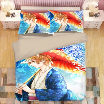 

3D Bedding sets blue beautiful princess duvet cover sets single double queen king blanket cover cartoon bedclothes Home textile